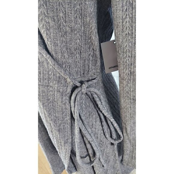 O'Neill Surplice Wrap Style Sweater Dress Gray/NWT, Size L - Picture 2 of 7